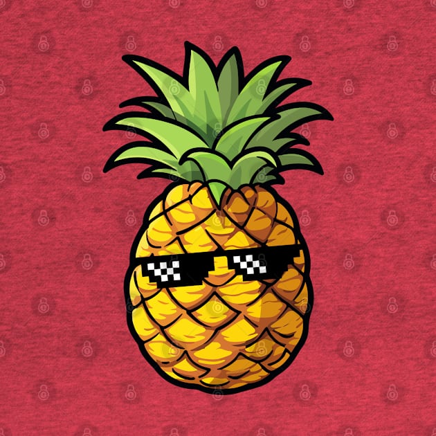 Funny Pineapple with Sunglasses by Illustradise